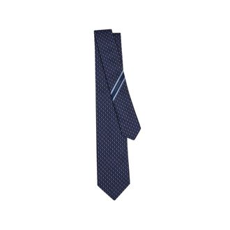 Ferragamo Double-Gancini Silk Jacquard Tie