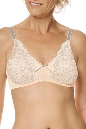 Amoena Alina Padded Wire-Free Bra in Light Rose/Grey at Nordstrom, Size 38C