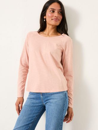 Fat Face FatFace Ava Rose Pink Long Sleeve Round Neck T Shirt