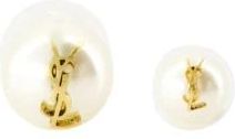 Saint Laurent Cassandre Parel Oorbellen - Dames - Oorbellen - Geel - ONE Size - Accessoires