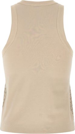 Brunello Cucinelli Womens Beige Cotton Tank Tops