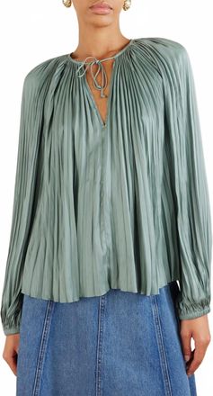 Ulla Johnson Electra Long Sleeve Blouse In Seaglass