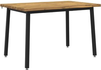 vidaXL 110 X 55 X 75 Cm Madera De Acacia S&oacute;lida Blanco Y Negro Vidaxl