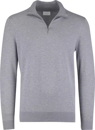 Profuomo Half zip pullover grijs Profuomo tencel