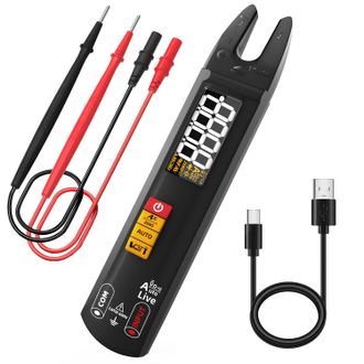 No Brand Mult&iacute;metro Digital Inteligente U0 Con Medidor De Pinza Abierta Y Detector De Voltaje Sin Contacto, Comprobador Autom&aacute;tico Recargable Para Corriente/vo