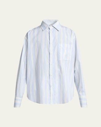 Jacquemus Mens Candy Stripe Relaxed Cotton Button-Down Shirt