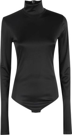 Andamane Zwarte hoge kraag bodysuit Ziggy - Dames - Bodies - Zwart - M - Tops