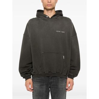 Represent Logo-Print Cotton Hoodie - Grey