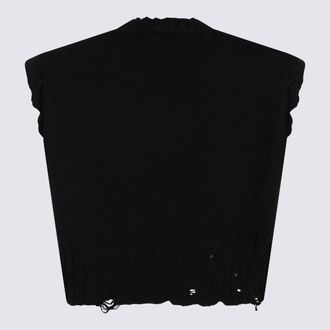 Marni Distressed Ribbed Cotton Sweater - Black