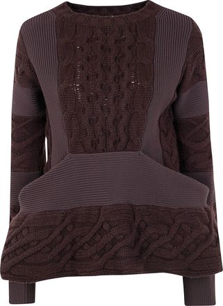 sacai Wool Knit Round Neck Pullover