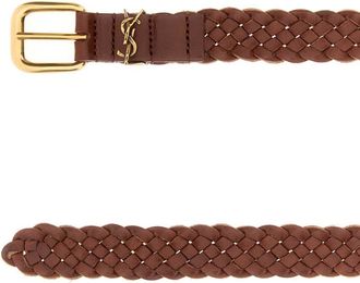 Saint Laurent Mens Belt Brown Leather