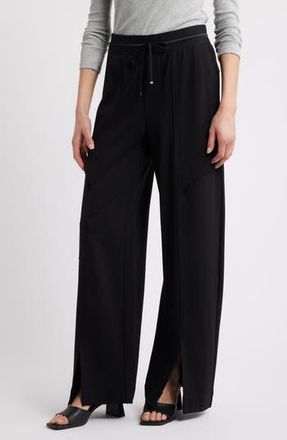 Wit & Wisdom Glider Skyrise Wide Leg Drawstring Pants in Black at Nordstrom Rack, Size X-Large