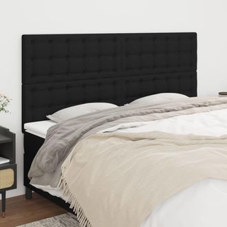vidaXL Cabeceros 4 Unidades De Tela Negro 100x5x78/88 Cm Vidaxl