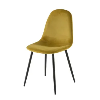Maisons du monde Silla escandinava de terciopelo amarillo