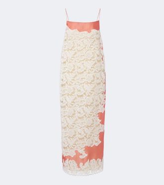 Khaite Nevis lace-trimmed voile slip dress