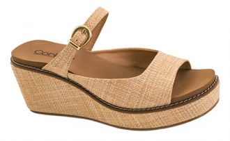 Corkys Footwear Womens Treat Yourself Slip On Wedge Sandal In Raffia