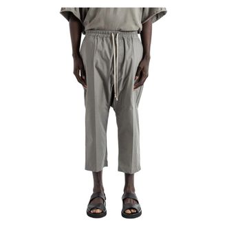 Rick Owens Cropped Trousers, male, Green, Size: XL Drawstring Cropped