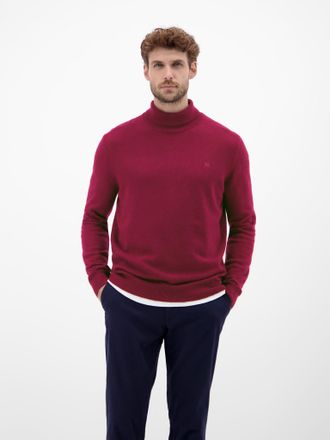 Lerros Rollkragenpullover LERROS, Herren, Gr. XXL, maple rot, Strick, Obermaterial: 88% Schurwolle, 12% Kaschmir, unifarben, regular fit normal, ohne Ausschn