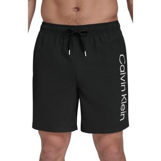 Calvin Klein Core Volley Swim Trunks in Black at Nordstrom Rack, Size Medium