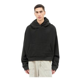 Entire studios Hoodies, male, Black, Size: L Cotton Fleece Hooded Sweatshirt