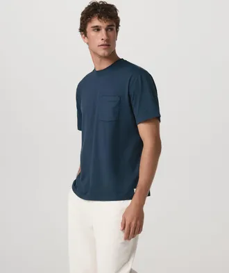 Vuori Clothing Short Sleeve Ponto Pocket T-Shirt - Relaxed Fit | Ocean Blue | Medium