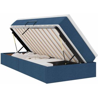 vidaXL Storage Bed with Mattress Blue 90 x 190 cm Polyester vidaXL