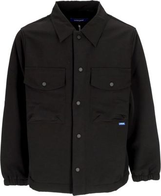 Usual Gewatteerde Zwarte Jas met Kraag - Heren - Zomerjassen - Zwart - L - Polyester - Jassen