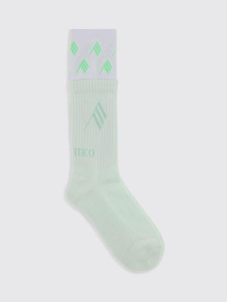 The Attico Calze in cotone stretch a coste con logo jacquard