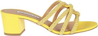 Aquazzura Elegante Sandalen - Dames - Muiltjes - Geel - 40 EU - Leer - Schoenen