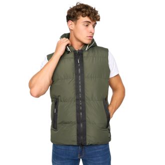 Crosshatch Heren Sandbox Hooded Gilet (Olijf)