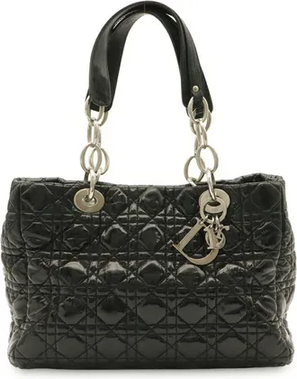 Dior Black Leather Handbag Tote Bag (Pre-Owned)