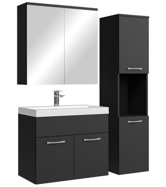 Badplaats Conjunto De Muebles De Ba&ntilde;o Montreal 60 Cm - Negro Mate - Mueble