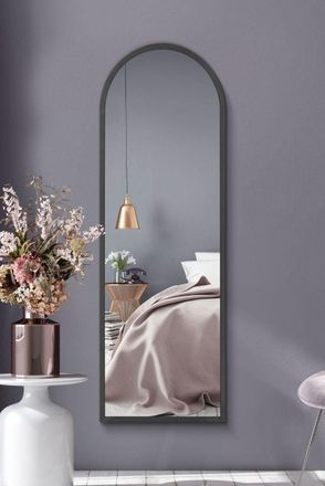 MirrorOutlet Black Framed Arched Leaner/Wall Mirror 63 X 21 (160CM X 53CM) | Size: 1 Pack