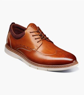 Stacy Adams Mens Synergy Wingtip Oxfords In Cognac