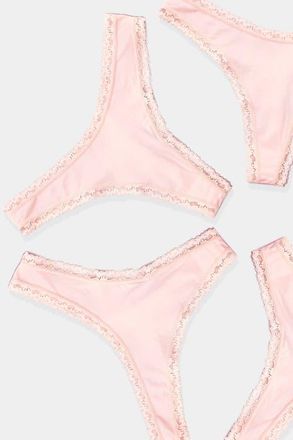 Stripe and Stare Thong Four Pack in Pink A Boo at Nordstrom, Size X-Small Uk