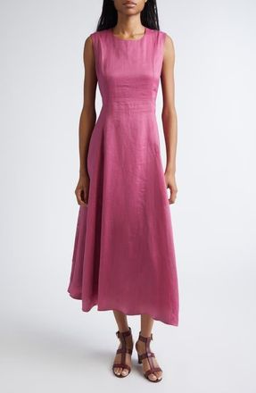 Max Mara Aquile Canvas Midi Dress in Cyclamen at Nordstrom, Size 12