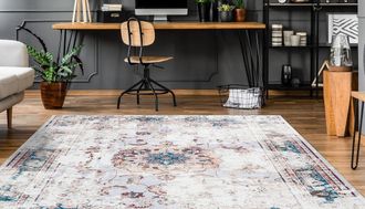 Calo Deluxe Teppich »Castor 100« rechteckig 6 mm Höhe Kurzflor, Vintage-Design, Wohnzimmer