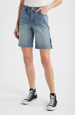 1822 Denim High Waist Mid Thigh Denim Shorts in Olly at Nordstrom, Size 24