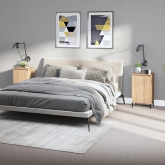 vidaXL Vidaxl - Mesitas De Noche 2 Uds Madera Contrachapada Roble 40x35x70 Cm