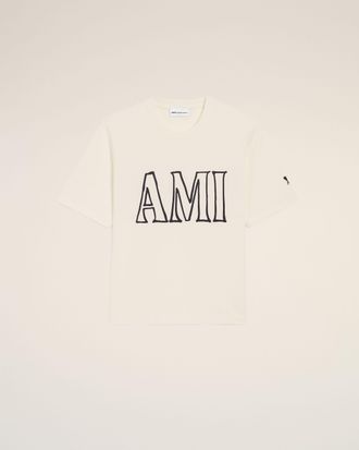 Ami White Cotton Ami Paris Print T-shirt White - XXXL - Unisex