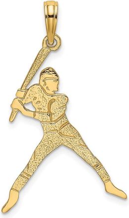 Diamond2Deal 14k Yellow Gold Baseball Batter Charm