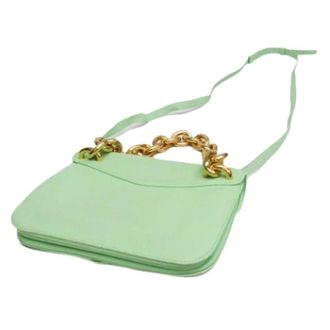 Bottega Veneta Pre-owned Mount Small Chain Shoulder Bag - Dames - Pre-owned - Groen - Maat: ONE Size Zijde