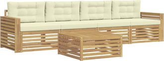 vidaXL Conjunto De Sof&aacute;s De Exterior 5 Uds. Blanco Y Crema Vidaxl