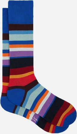Paul Smith Mens PAUL SMITH MAREK STRIPE SOCK MULTI BLUE STRIPE - Size: 2.5/3/3.5/4/4.5/5/11.5/11/10.5/10/14.5/14/13.5/13/12.5/12/8.5/9/9.5/16/15.5/15/5.5/6/6.5