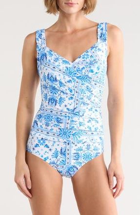 Jantzen Mio Surplice One-Piece Swimsuit in Cobalt at Nordstrom Rack, Size 16