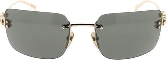 Gucci Gg 2038S Rechthoekige Zonnebril - Dames - Zonnebrillen - Beige - ONE Size - Accessoires