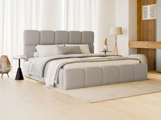 Pascal Morabito Letto con contenitore 180 x 200 cm Tessuto chin&eacute; Grigio + Materasso DAMADO di PASCAL MORABITO