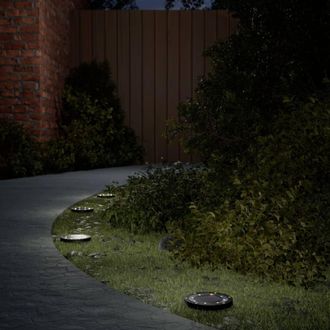 Berkfield Home Solar Ground Lights with Ground Spikes Outdoor 4 pcs Warm White in Black