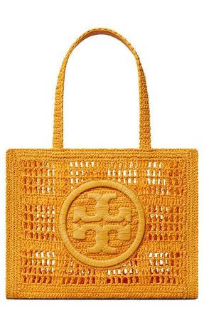 Tory Burch Ella Small Hand Crochet Tote in Peachy at Nordstrom