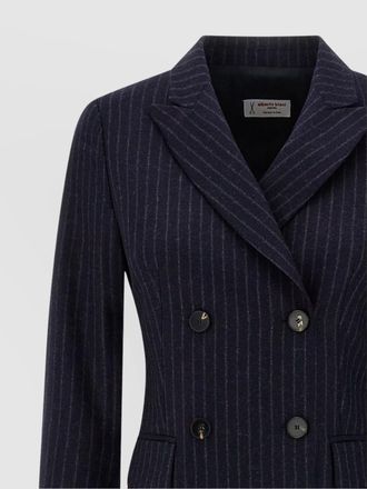 Alberto Biani tailored long pinstripe double-breasted coat